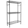Newzeal Extra-Large 3-Tier Rod Closet Organizer Garment Rack Clothes Storage Hanger Shelf Hooks Portable Clothes Wardrobe Hanger Home Shelving