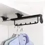 Hanger Extendable Wardrobe Rail Organizer Rack Clothes Hanger Load Capacity Abs Plastic Steel abs Plastic (Color : Black Size : 25cm) Hanger Extendable Wardrobe Rail Organizer Rack Clothes Hanger Load Capacity Abs Plastic Steel abs Plastic (Color : Black Size : 25cm)
