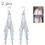 HJYPYJ Magic Hanger,Strong and Sturdy PP Folding Hanger,Space-Saving Organizer Hangers,Suitable for Balcony Wardrobe Waterproof/White / 2 pcs