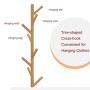 Premium Wooden Coat Rack Free Standing, KCPer Multi-Function Rack Simple Clothes Rack Home for Coats, Hats, Clothes, and Handbags(Shipped by US)
