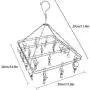 tomoyou Stainless Steel Laundry Drying Rack Drip Hanger 32 Clips Drying Socks, Baby Clothes, Towels, Underwear, Socks, Gloves