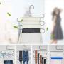 HJYPYJ Magic Hanger,Type s Multi-Layer Storage Magical Hangers,Stainless Steel Multifunction Trouser Hangers,Space-Saving Organizer Hangers, Not Easily Deformed/Silver / 2 pcs