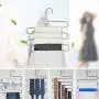 HJYPYJ Magic Hanger,Type s Multi-Layer Storage Magical Hangers,Stainless Steel Multifunction Trouser Hangers,Space-Saving Organizer Hangers, Not Easily Deformed/Silver / 2 pcs