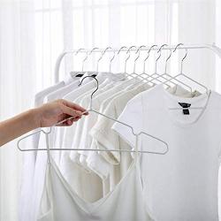 Clothes Racks Hanger Stainless Steel Non-Slip Markless Clothes Hanger, 30 Pcs, Standard Hangers (Color : White, Size : 40cm)