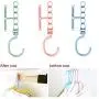 Classify Windproof Multi Layers Drying Laundry Clothes Hanger Household Holder Modern Antislip 5 Circle 360 Degree Rotating Hook 10pcs Random Color