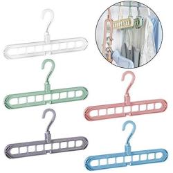 WENTS Space-Saving Hangers 5PCS Magic Clothes Hanger Organizer Rotate Anti-Skid Folding Hanger Multifunction Space Saving and Cascading Features for Drying and Storage to Family(5 Colour)