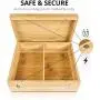 Rolling Tray Stash Boxes - Extra Large Bamboo Boxes w/Ample Storage Space to Organize All Smoking Accessories - Comes with Convertible Rolling Tray Lid
