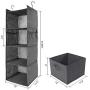 MAX Houser 4-Shelf Hanging Closet Organizer,Space Saver,Cloth Hanging Shelves with 2 Side Pockets,Foldable