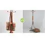 HLR-Coat Racks Free Standing Coat Rack Floor Stainless Steel Hangers Bedroom Interior Drying Clothes Rack Home Wood (Color : Silver)