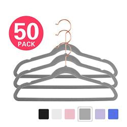 Kids Velvet Hangers,14 wide with Copper/Rose Gold Hooks,Space Saving  UltraThin,NonSlip Hangers,Petite