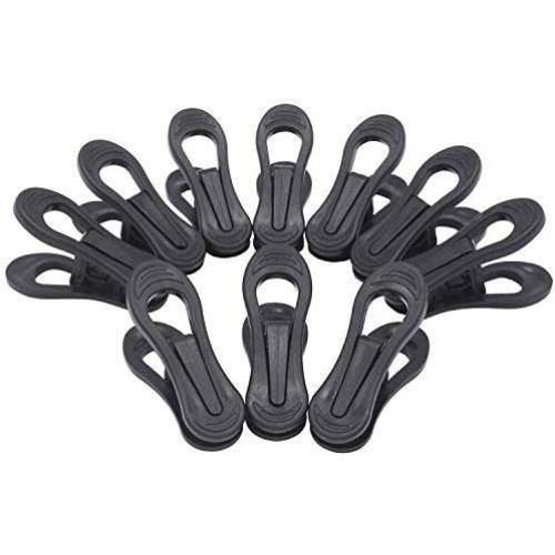 Tissir Plastic Hanger Clips, 24pc Black Clothes Clips - Strong Pinch Grip Finger Clips for Plastic Clothes Hangers