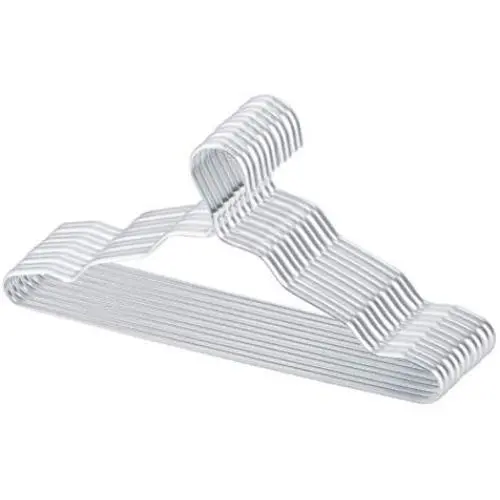 Jiede Premium Clothes Hangers Metal Suit Hanger for Closet Space Saving Made of Aluminum Alloy, 10 Pack, Silver