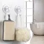 Suction Hooks LUXEAR Vacuum Suction Cup Hook 4 Pack New Design Towel Hooks for Bathroom Kitchen Hook Hangers for Home Removable Wall Vacuum Hook Holder for Smooth Tile Glass and Mirror