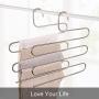 devesanter Pants Hangers S-Shape Trousers Hangers Stainless Steel Clothes Hangers Closet Space Saving for Pants Jeans Scarf Hanging Silver (4 Pack with 10 Clips)