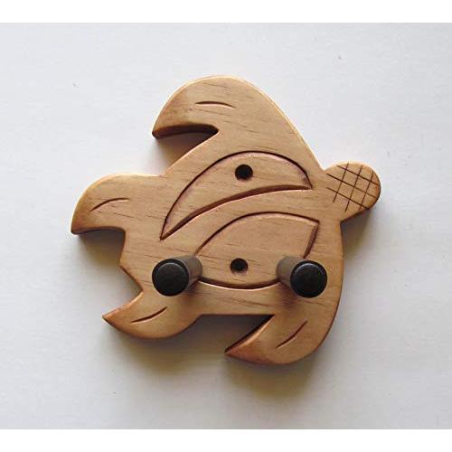 Tropical Ukulele Wall Mount Hanger, Carved Hawaiian Honu, Luau Party Decor