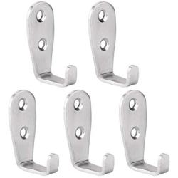 uxcell 5pcs Wall Hook Stainless Steel Wall Mounted Hooks Coat Towel Wall Clasp Bedroom Clothes Hangers W Screws Silver Tone