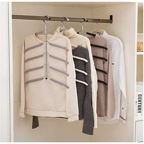 5pcs Random Color Multilayer Fish Bone Shape Stainless Steel Clothing Storage Racks, Clothes Hanger Storage Holder Wardrobe Laundry Drying Rack 5pcs Random Color Multilayer Fish Bone Shape Stainless Steel Clothing Storage Racks, Clothes Hanger Storage Holder Wardrobe Laundry Drying Rack