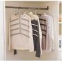 5pcs Random Color Multilayer Fish Bone Shape Stainless Steel Clothing Storage Racks, Clothes Hanger Storage Holder Wardrobe Laundry Drying Rack