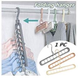 April-beautiful-life store Multi Port Support Circle Clothes Hanger Clothes Drying Racks Multifunction Plastic Scarf Clothes Hanger Hangers Storage Rack,Pink