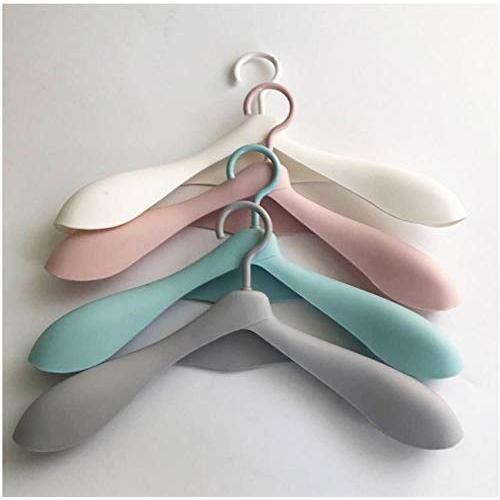 10pcs Thick Wide Shoulder Plastic Clothes Hanger Wardrobe Closet Plastic Scarf Clothes Hangers Hangers Storage Racks Random Color