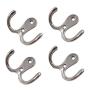 Maosifang 16 Pieces Double Prong Robe Hook Retro Cloth Hanger with 32 Pieces Screws in Matte Nickel,Silver