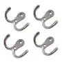 Maosifang 16 Pieces Double Prong Robe Hook Retro Cloth Hanger with 32 Pieces Screws in Matte Nickel,Silver