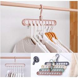 10pcs Random Color Space Saver Hangers Wonder Magic Clothes Hangers Closet Organizer Hook Rack Decoration