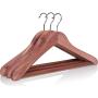 Neaties American Cedar Wood Wide Large Coat Hangers with Flat Bar, 4pk