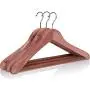 Neaties American Cedar Wood Wide Large Coat Hangers with Flat Bar, 4pk
