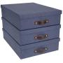 Bigso Oskar Canvas Letter Storage Box, Blue