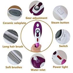 Funamily Handheld Portable Steam Iron with Temperature Control, Garment Steamer Removes Wrinkles for Clothing with Fast Heat,Fabric Steam Brush for Home and Travel(Purple)