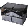 FlyingBean Drop-Front Shoe Boxes for Womens Mens, Clear Plastic Foldable Stackable Shoe Organizer Wall, Storage Shoe Boxes Save Space & Cleans for Closet Shelf Entryway Hallway, 2 case in Package FlyingBean Drop-Front Shoe Boxes for Womens Mens, Clear Plastic Foldable Stackable Shoe Organizer Wall, Storage Shoe Boxes Save Space & Cleans for Closet Shelf Entryway Hallway, 2 case in Package