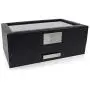 Glenor Co Watch Boxes with Valet Drawer for Men - 12 Slot Luxury Watch Case Display Organizer, Carbon Fiber Design - Metal Buckle for Mens Jewelry Watches, Mens Storage Boxes Holder has Large Glass Top
