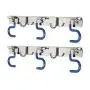 WEBI Broom Mop Holder, Sturdy Stainless Steel Cleaning Tool Organizer Hanger Rack with 2 Fixed Hook/ 3 S Hook for Kitchen Garage Garden，2 Pack