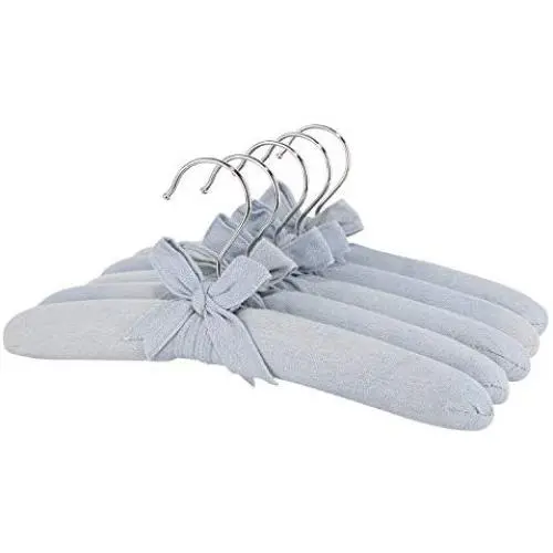 Neoviva 12.6 Inch Thick Foam Jeans Fabric Padded Hangers for Kids, Pack of 5 Durable Anti Slip Sweater Clothes Hangers for Child, Solid Skyway Blue Neoviva 12.6 Inch Thick Foam Jeans Fabric Padded Hangers for Kids, Pack of 5 Durable Anti Slip Sweater Clothes Hangers for Child, Solid Skyway Blue