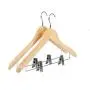 ZXL Solid Wood Belt Clip Hanger Wooden Adult Suit Clothes Rack Home Seamless Non-Slip Clothing Hanging Clothes Support 10 Pack