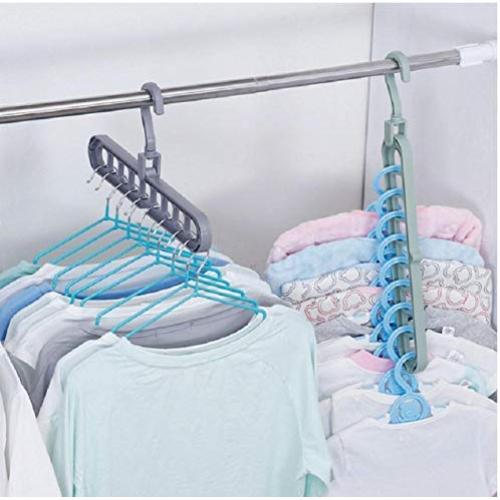 10pcs Random Color Multi-Port Support Circle Clothes Hanger Clothes Drying Rack Multifunction Space Saving Hanger Magic Clothes Hanger