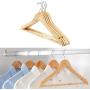 YOYOHOT 1/5/10 PC Solid Wood Hanger Hanger World Natural Wooden Clothes Suit Hangers Non Slip Trouser Bar