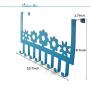 MONBLA Stainless Steel Wall Mounted Home Coat Rack/Hook Rail/Coat Rack/Door Hook with 8 Hooks for Clothes Storage Hat Towel Key (Blue)