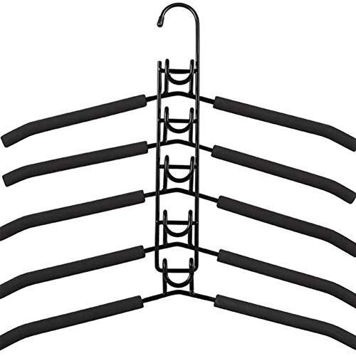 EvaroFly Multipurpose Multilayer Magic Folding Hanger, Anti-skidding Household Storage Clothes Hanger - Save Space -Black 2 Pcs EvaroFly Multipurpose Multilayer Magic Folding Hanger, Anti-skidding Household Storage Clothes Hanger - Save Space -Black 2 Pcs