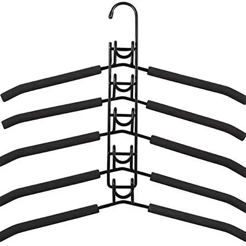 EvaroFly Multipurpose Multilayer Magic Folding Hanger, Anti-skidding Household Storage Clothes Hanger - Save Space -Black 2 Pcs