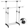 BUY JOY Double Adjustable Portable Clothes Rack Hanger Extendable Rolling