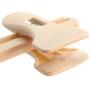 HANGERWORLD 25 Cream 13.4inch Plastic Coat Clothes Garment Pants Skirt Hangers with Adjustable Clips