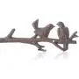 [Mothers Day Gift] Cast Iron Birds On Branch Hanger with 6 Hooks | Decorative Cast Iron Wall Hook Rack | for Coats, Hats, Keys, Towels, Clothes | 18.5x2x4.5” (Rust Brown)