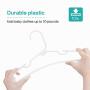 Minnebaby 30 Pack Childrens Tubular Hangers, Heavy Duty White Plastic Hangers with 6 Pcs Baby Closet Dividers for Kids and Baby Clothes