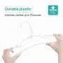 Minnebaby 30 Pack Childrens Tubular Hangers, Heavy Duty White Plastic Hangers with 6 Pcs Baby Closet Dividers for Kids and Baby Clothes