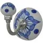 Indianshelf Handmade 1 Artistic Vintage Blue Ceramic Flower Clothes Hooks Hangers/Key Hooks for Purse Indianshelf Handmade 1 Artistic Vintage Blue Ceramic Flower Clothes Hooks Hangers/Key Hooks for Purse