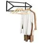 Modern Black Metal Wall-Mounted Retail Garment Display Rack/Clothes Hanging Rod Modern Black Metal Wall-Mounted Retail Garment Display Rack/Clothes Hanging Rod