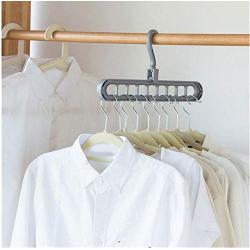 10pcs Space Saving Hangers Multi-Functional 9 in 1 Magic Clothes Hangers Closet Organizer Foldable Random Color