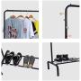 Commercial Grade Garment Rack Collapsible Rack Hanger Holder Heavy Duty Clothes Rack Extendable Clothes Hanging Rack with Rod Storage Shelf